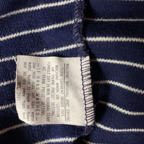 Vintage Mens XL Tee Grubb Stuff Crewneck Shirt Pullover Short Sleeve Blue Stripe - Picture 10 of 10